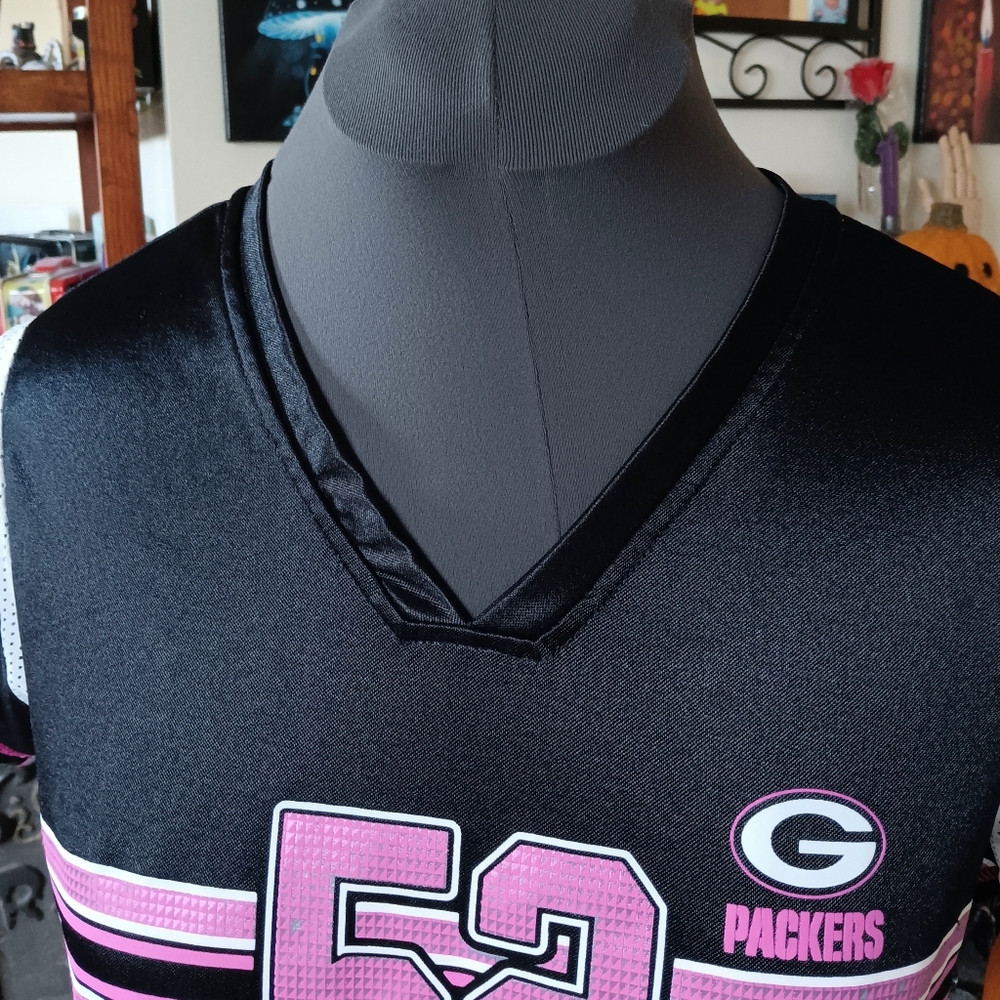🖤🩷 Green Bay Packers Clay Matthews Jersey Team Apparel XL Black Pink NFL - Picture 5 of 10